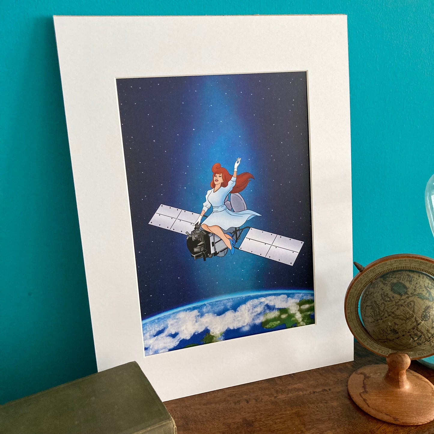 Satellite Girl Mounted Art Print