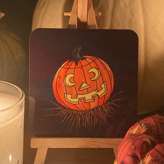 Pumpkin Scarecrow Halloween Coaster