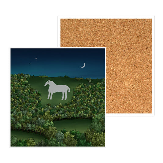 Kilburn White Horse Ceramic Coaster