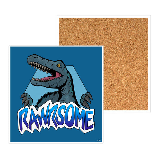 Rawrsome Dinosaur Ceramic Coaster