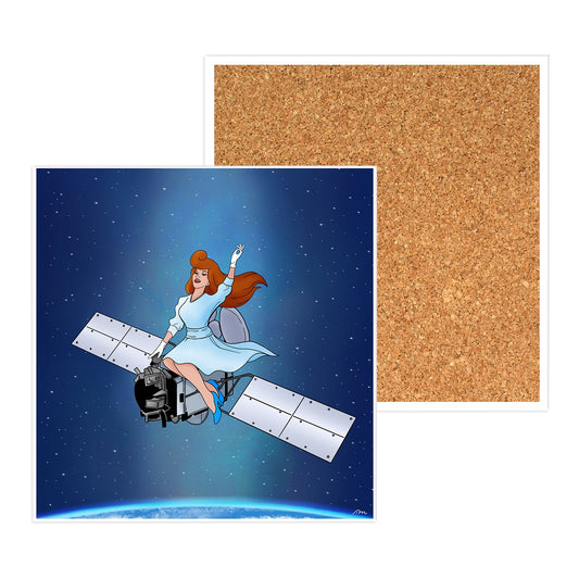 Satellite Girl Ceramic Coaster