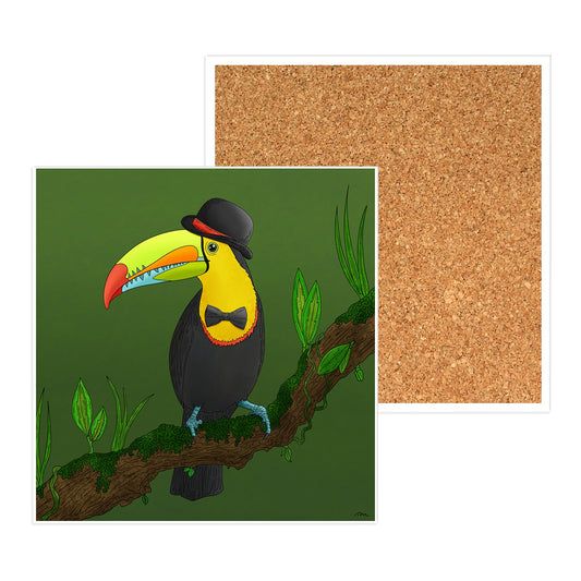 Toucan About Town Ceramic Toucan Coaster