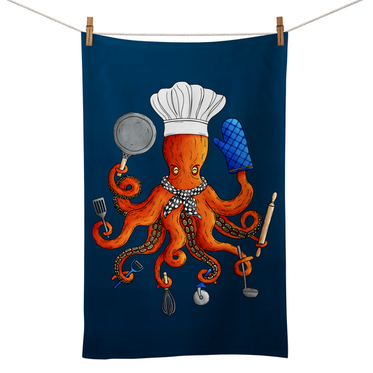 Deeply Delicious Octopus Chef Tea Towel