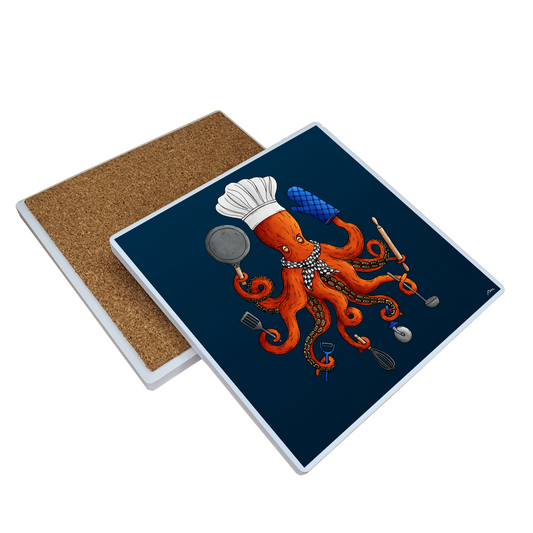 Deeply Delicious Ceramic Octopus Coaster