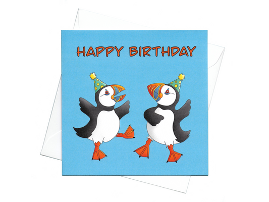 Puffin Party Birthday Card
