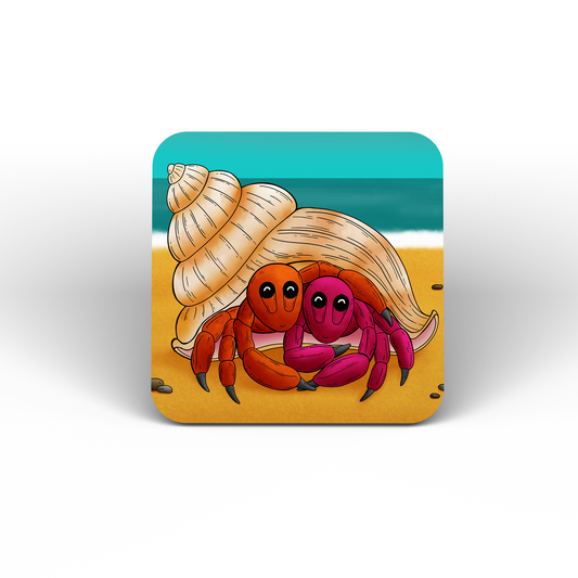 There's No Shell Like Home Hermit Crab Coasters (Set of 4)