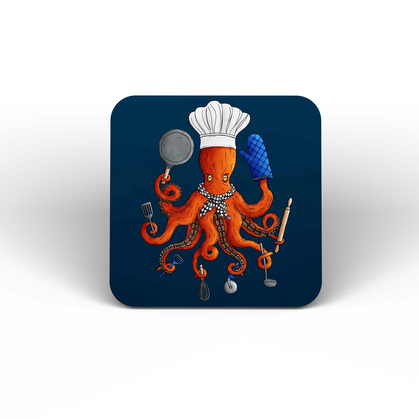 Deeply Delicious Octopus Chef Coasters (Set of 4)