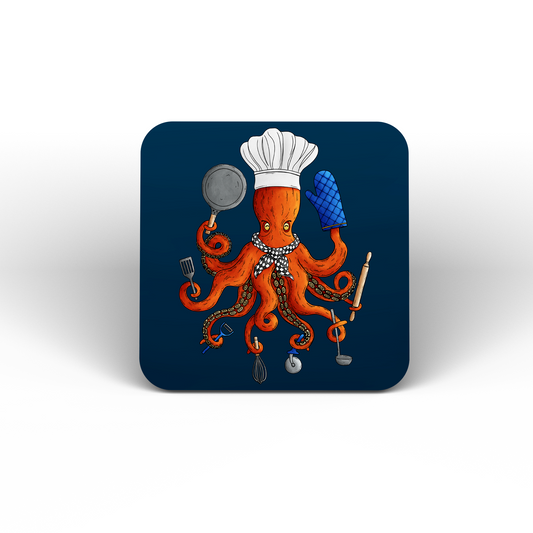 Deeply Delicious Octopus Chef Coasters (Set of 4)