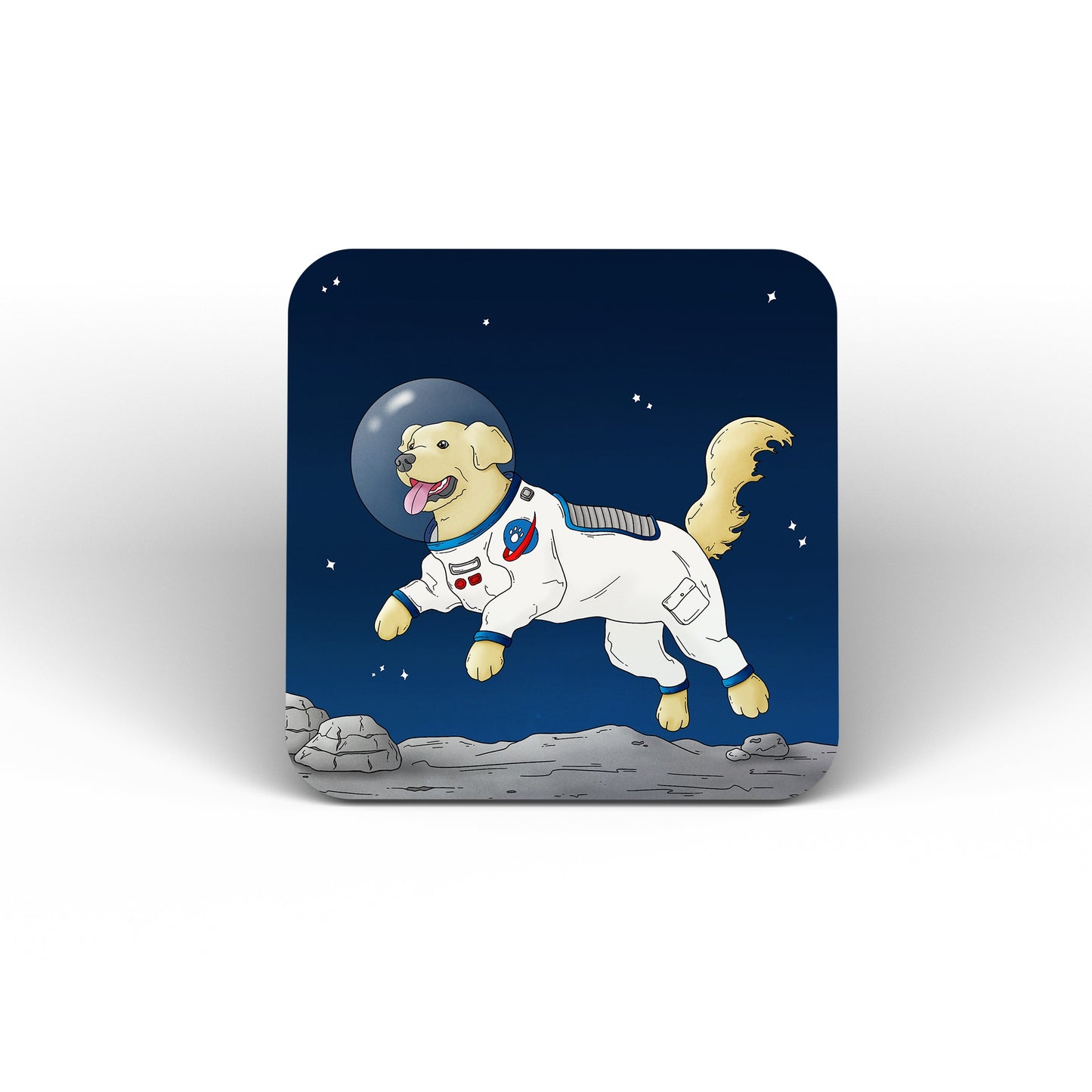 Moon Walkies Astronaut Dog Coasters (Set of 4)